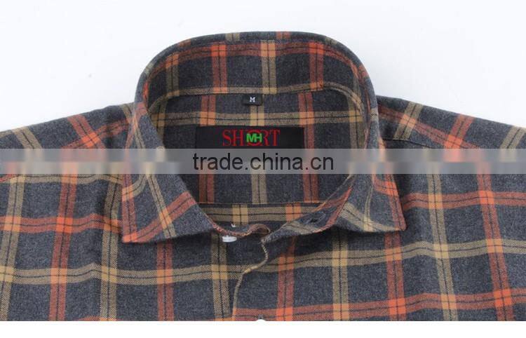 fashion men's casual dress flannel plaid shirts