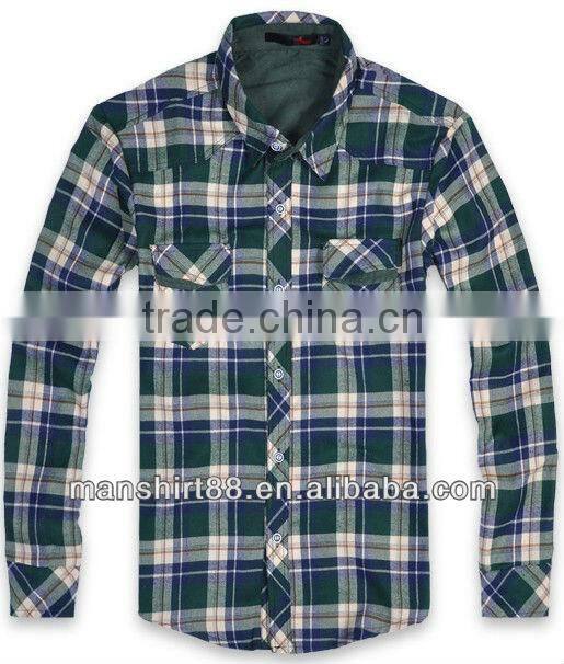 Latest design fancy 100%Cotton Single velvet Checked thickening Shirt for men with spread collar S,M,L,XL,XXL