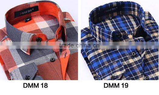 2016 Hot new product for alibaba fashionable uk style microfiber flannel plaid long sleeve latest shirt designs for men