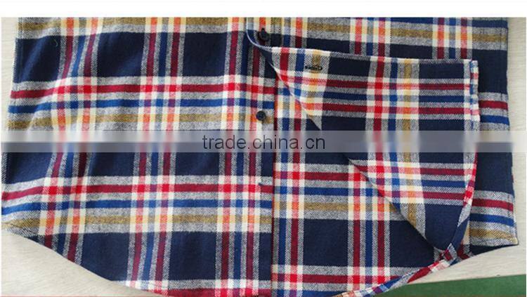 2015 new Brand Autumn Flannel mens plaid warm fashion shirt