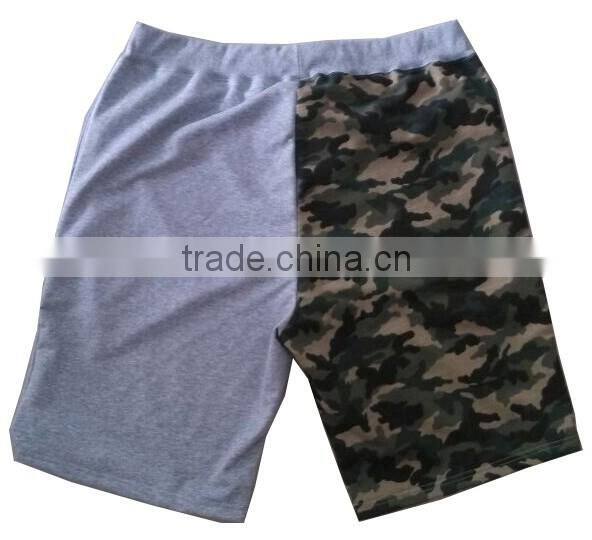 cotton terry fabric camo shorts with printing
