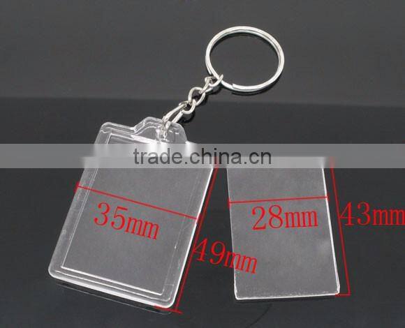 Custom W/Transparent Acrylic Picture Frames Key Chain For 43x28mm photo