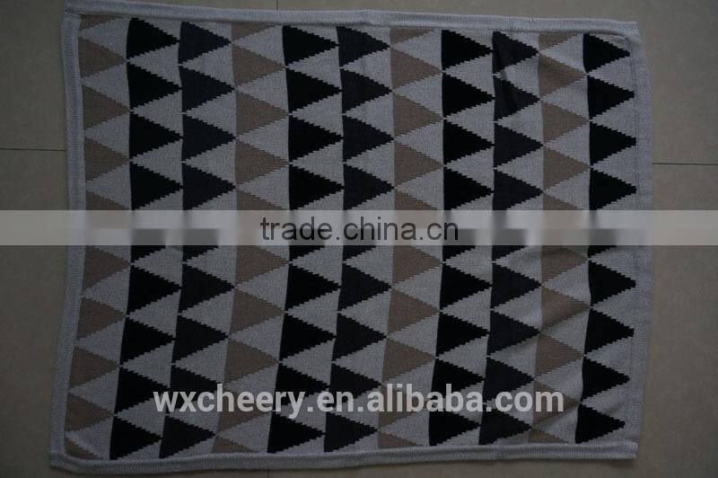 super soft cotton/polyester acrylic knitted baby blanket