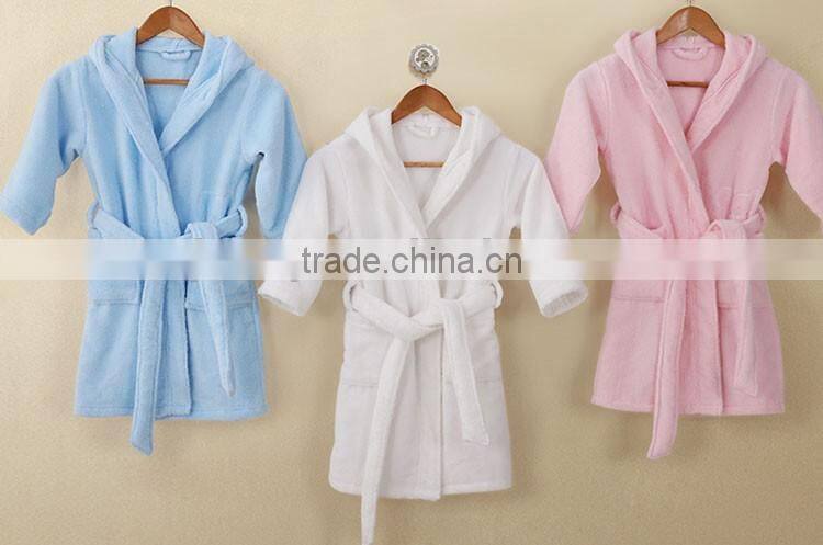 Soft kids hooded robe velour fabric and slippers