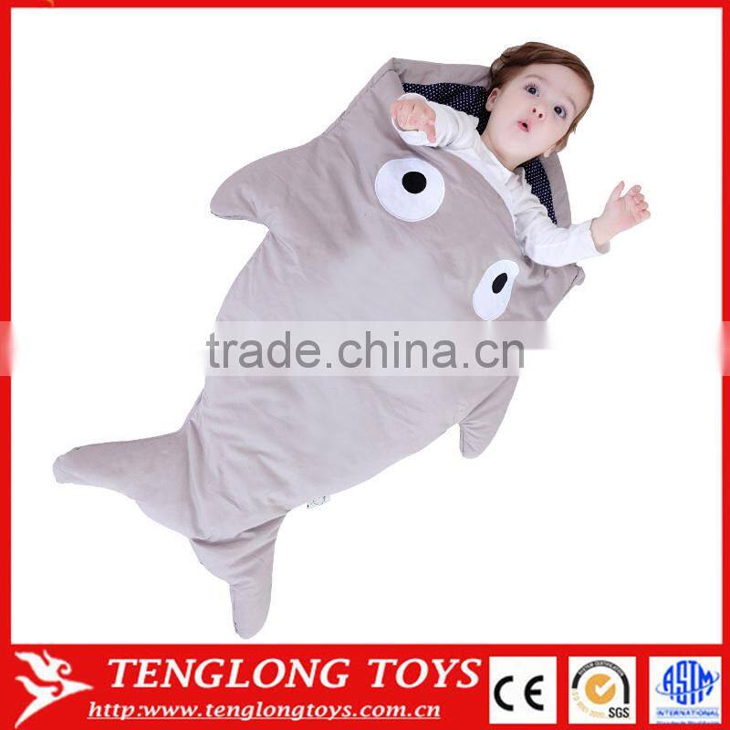 Hot selling cotton baby sleepng bag animal hood mermaid tail blanket