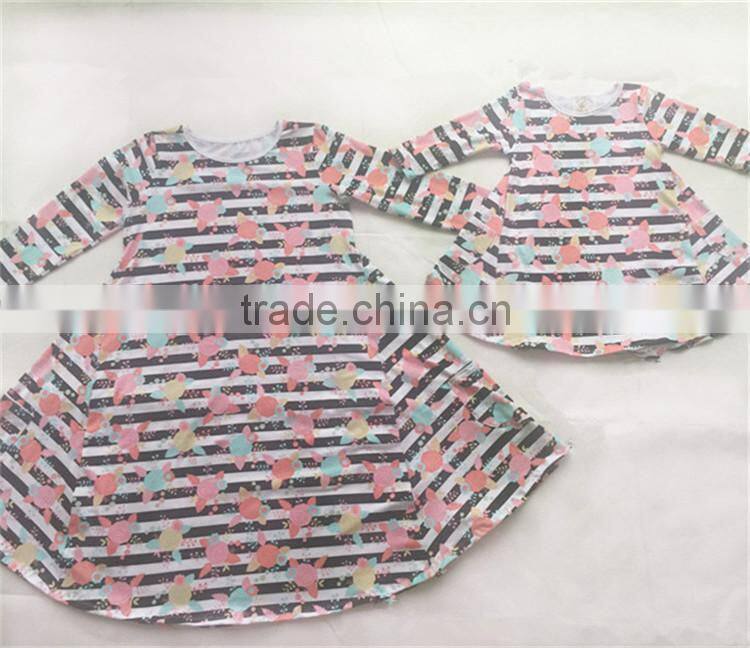 Competitive price custom design mommy and me knee length dress