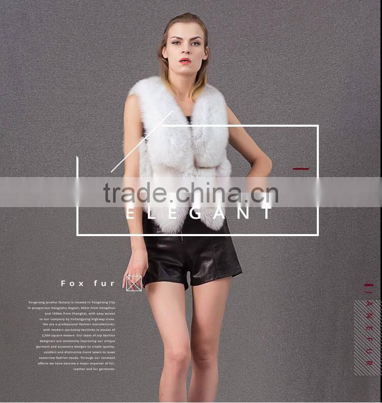 Top quality short vest waistcoat arctic real fox fur coat