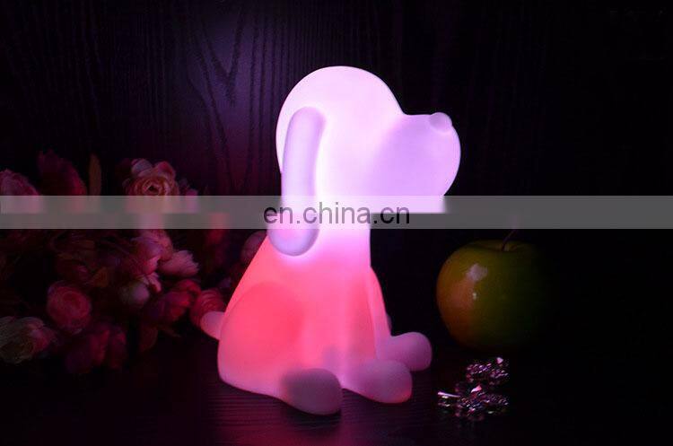 Hot selling PVC battery 3d led lamp night light cartoon cute dog night lights