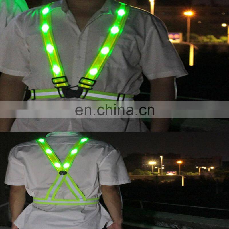 NEW led safety vest green safety vest flashing led safety vest