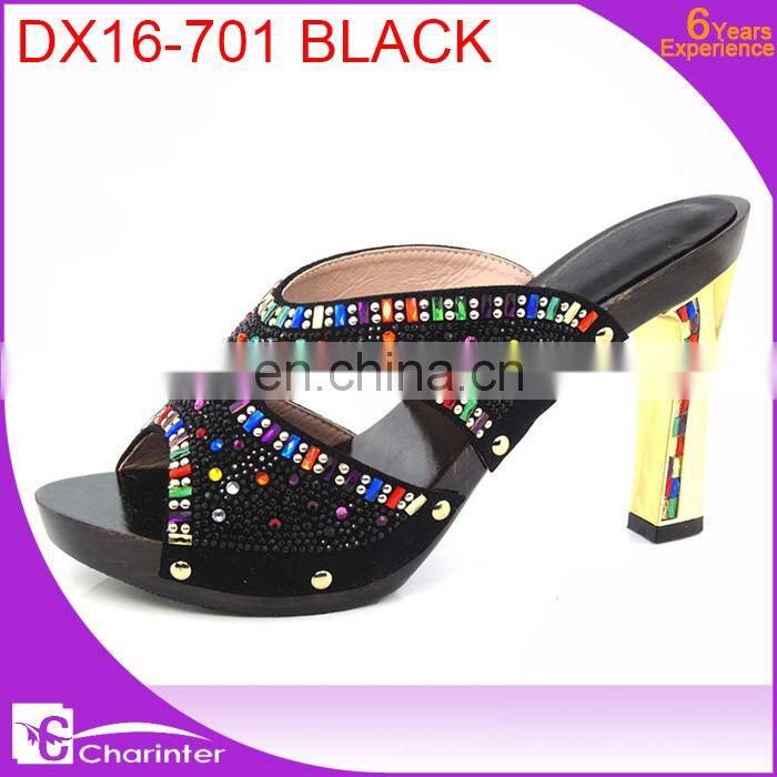 ladies shoes with stones high heel slipper african ladies shoes