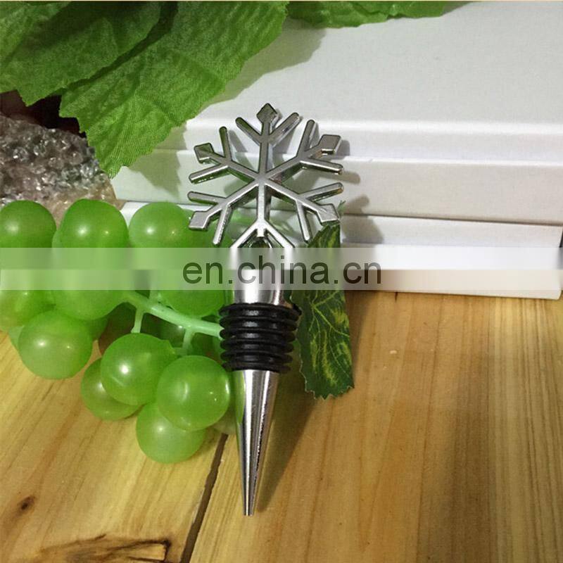 Christmas gift Zinc Alloy Wine Bottle Stopper Snow Shape Wine Bottle Stopper for Wedding Supplies