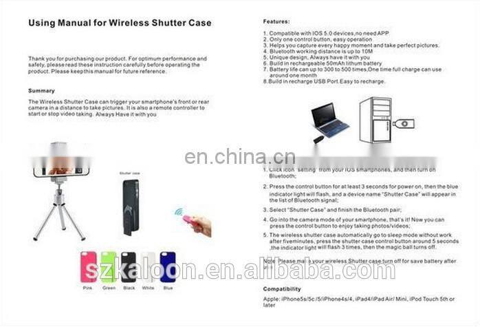 2014 NEW ARRIVAL bluetooth selfie case for phones