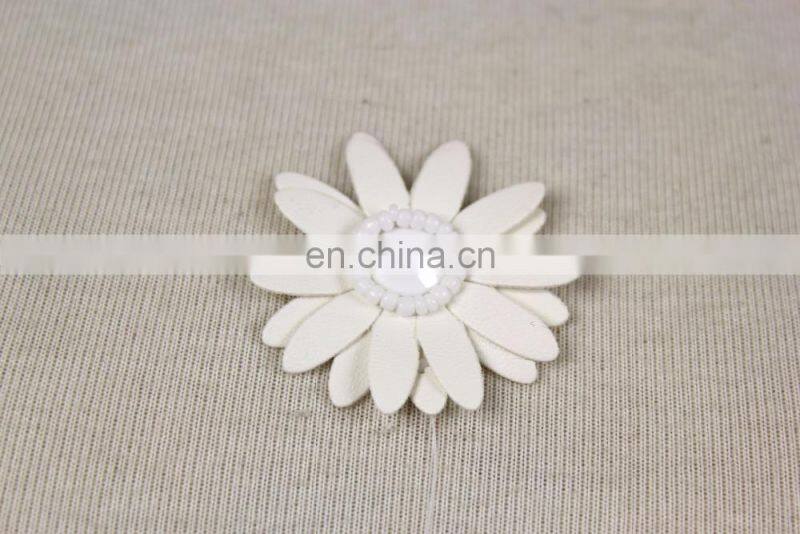Garment Accessories beaded acrylic pu flower Patch