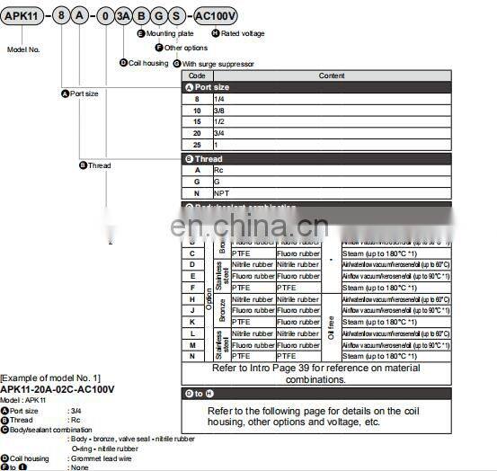 CKD water solenoid valve APK series APK21-50A-E3MS-DC24V