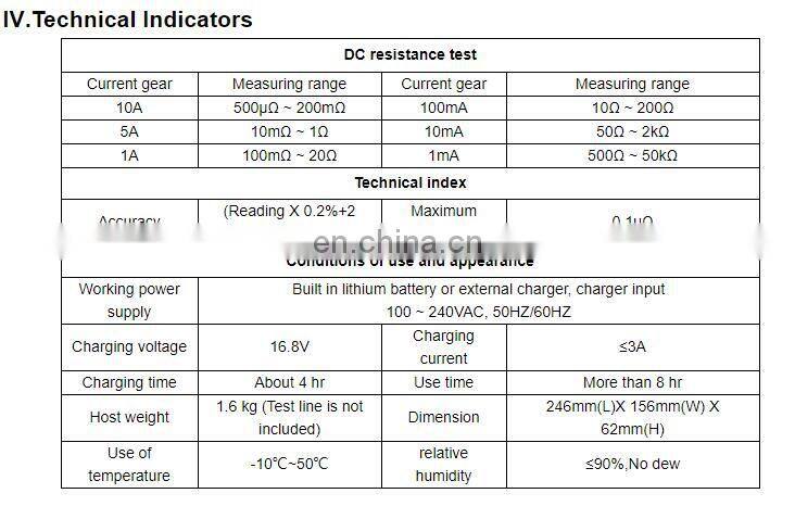 3 phase transformer winding resistance meter high quality handheld dc resistance tester