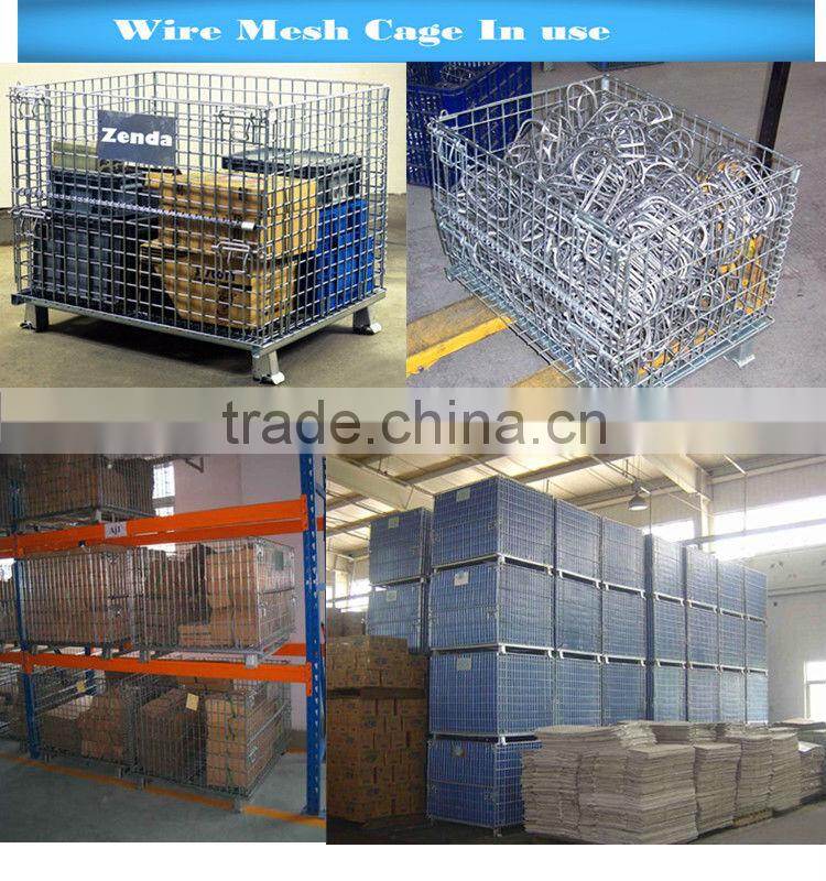 Warehouse Foldable Wire Mesh Cage for Sale