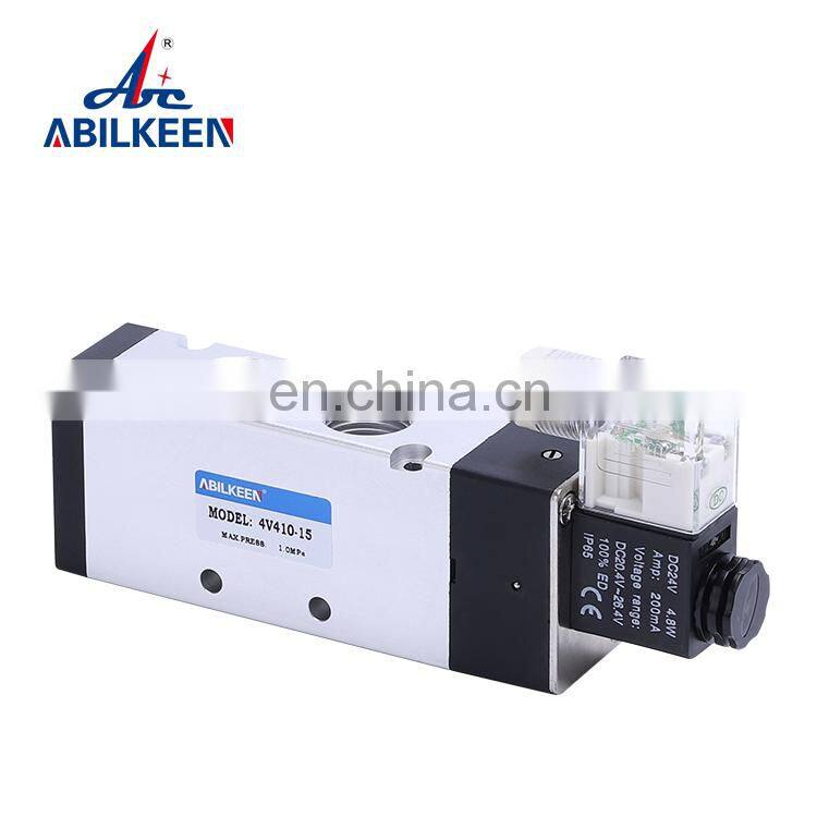 Pneumatic New Black Body 4V Series 5/2 Way Single Coil Solenoid Valve Types AC24V Electric Mechanical Valve