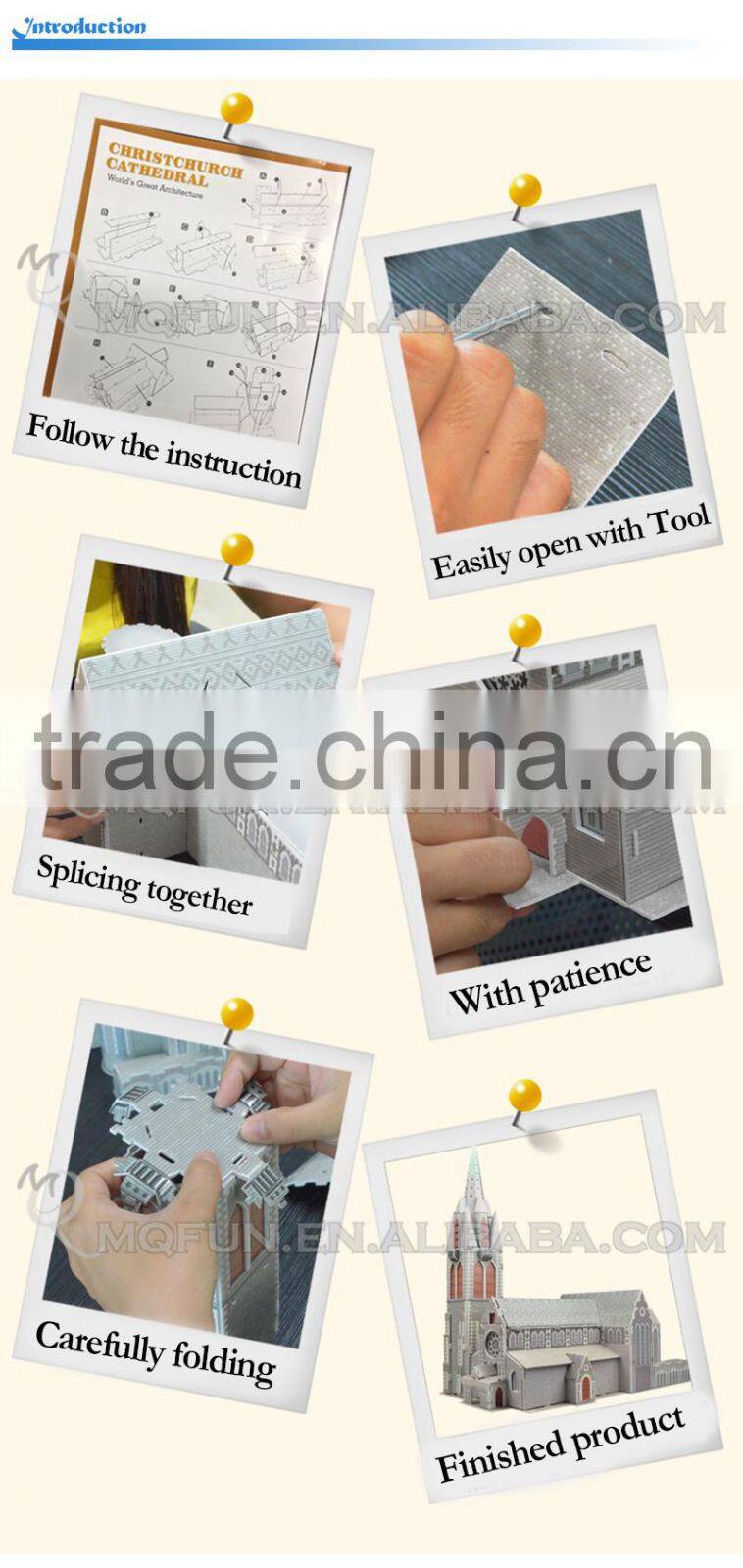 Mini Qute Princess Cabin Girls building blocks 3d paper puzzle diy model cardboard jigsaw puzzle game educational toy NO.B468-16