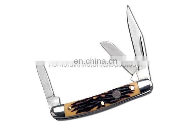 3.5inch stag handle pocket knife folding blade knife