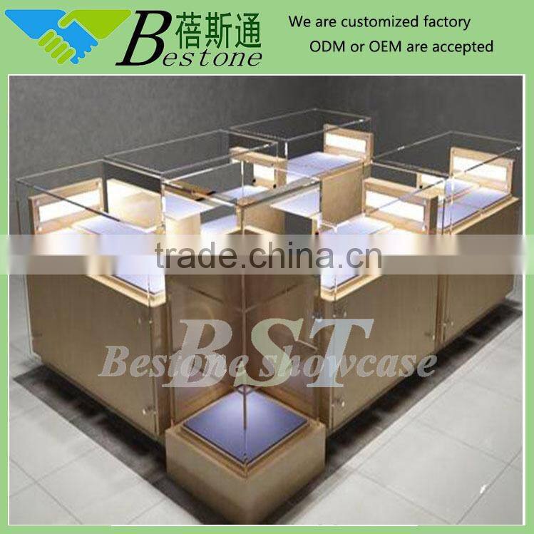 Light yelow jewelry showroom wooden furniture showcase