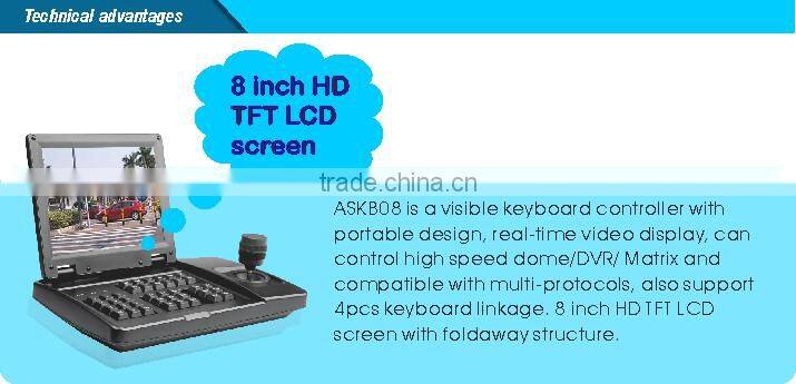 8" TFT-LCD Large screen High Speed Dome Camera 3D Joystick PTZ Keyboard Controller Control Vehicle P/T/Z Camera