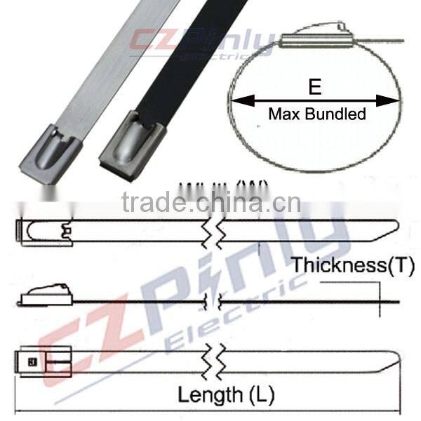types of 304 stainless steel cable tie