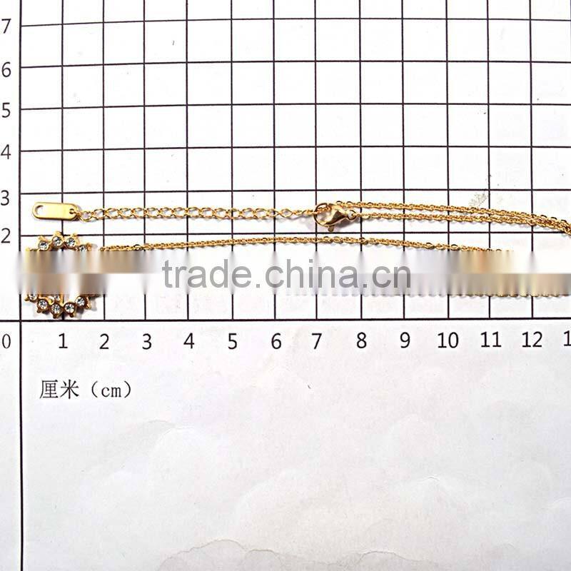 Christmas Accessories Jewelry Rhinestone Tassel Necklace Gold