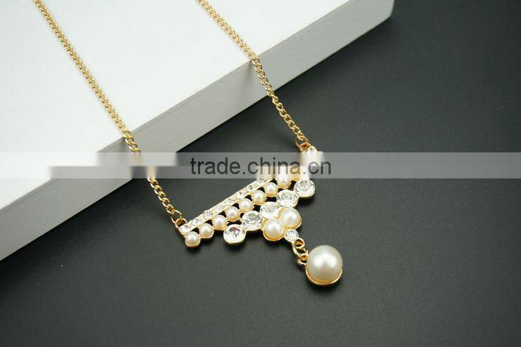 2016 Fashion Long Chain Necklace Designs Pearl Pendant Necklace