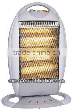 3 heat settings 1200w Safety tip over switch intergral carry handle wide angle oscillation function electric halogen heater