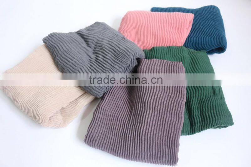 90CMX180CM Plain Cotton Voile Crinkled Ladies Head Scarves Wholesale