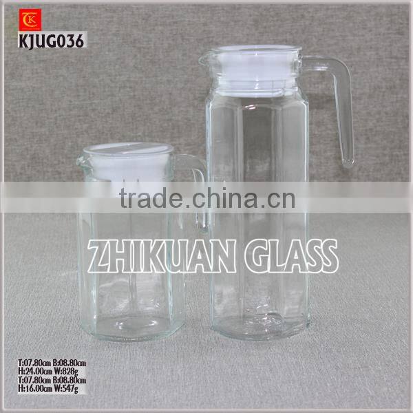 Glass Juice Jug with Lid Glass Pitcher water Jug