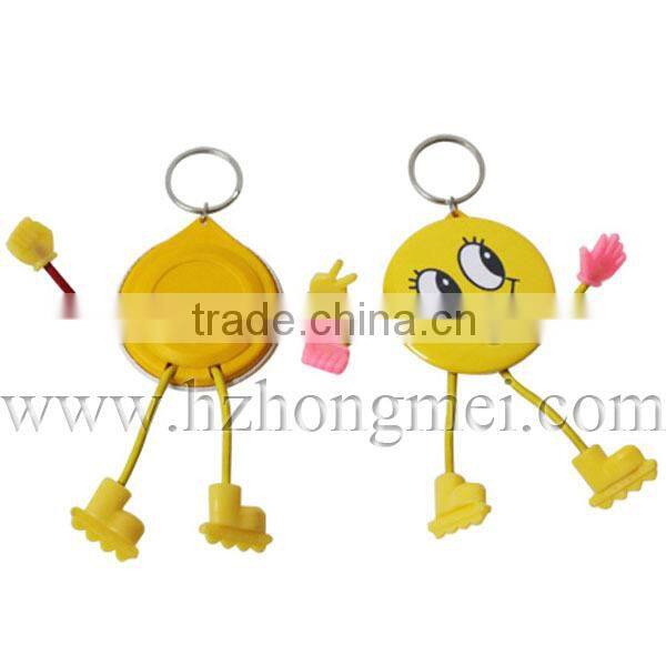 Custom New Arrival Hot Sale Plain White Cartoon Badges with Key Chain