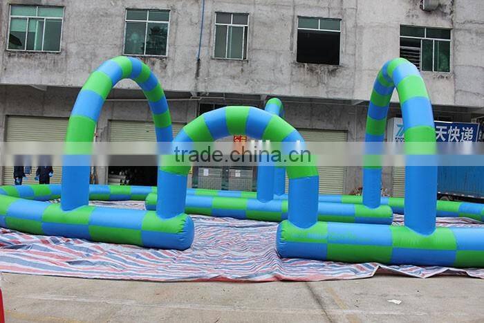 Popular inflatable go karts race track,inflatable track race for zorb ball game