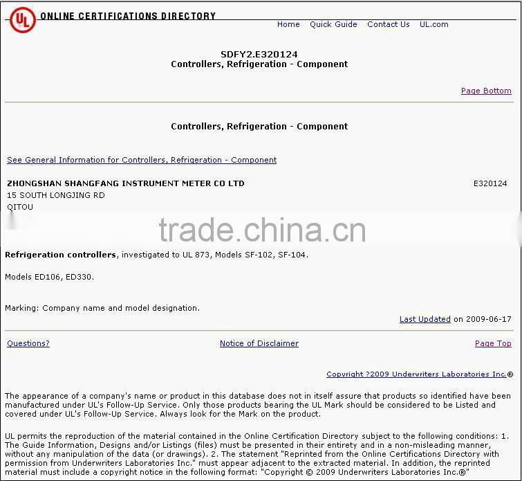 Mechanical Temperature Controller SF-518