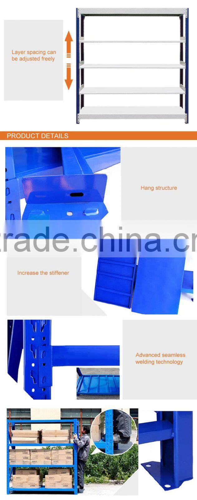 Supermarket goods shelf/stainless steel shop/3 layers storage rack