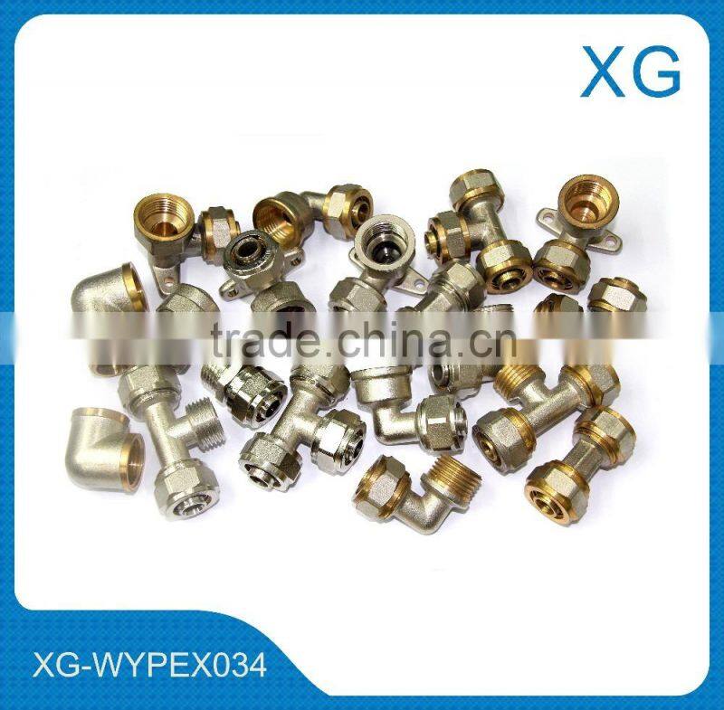 Brass compression fittings male threaded elbow/1216mm brass elbow for pex/al/pex pipes