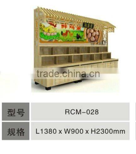 wooden display shelf new design supermarket wooden shelf for egg RCM-028