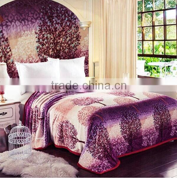 hot sale fannel fleece printed flower pattern for baby blanket keep warm