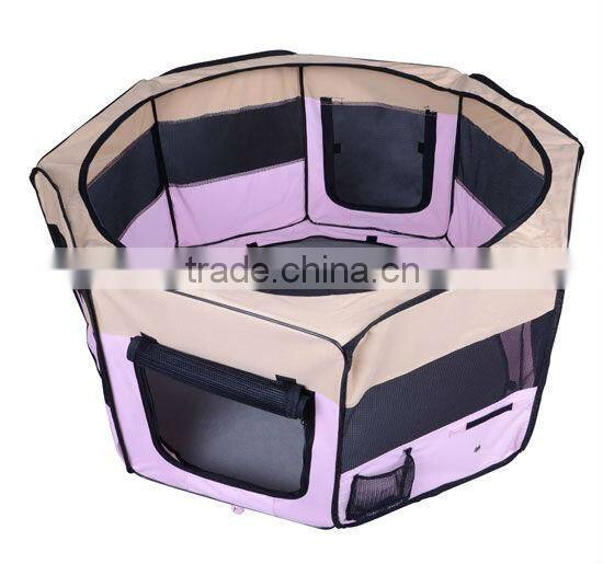 Pink 8 Panel Portable Pet Dog Play Pen Run