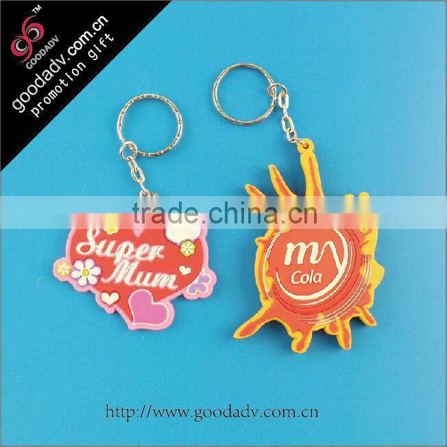Water drop shape soft pvc keychain/custom keyrings