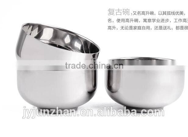 Stainless Steel salad bowl with nice design and high quality made by Junzhan Factory directly