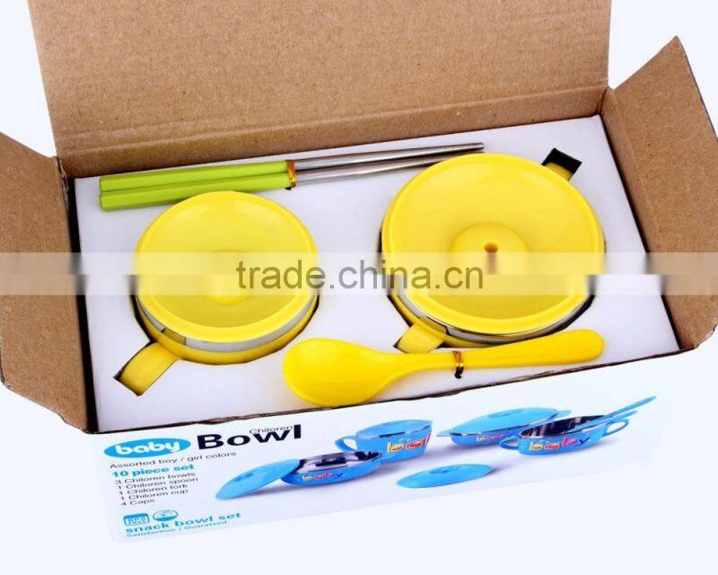 chinese wholesale 5 piece stainless steel mixing bowl set with lids for children