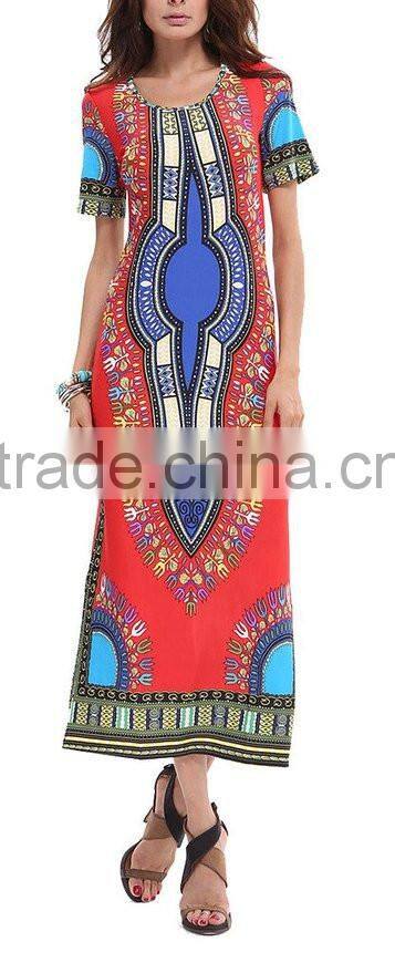 Oem service China supplier ladies dress/fashion design women dashiki dress/africa printed long dress