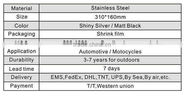 Wholesale USA standard stainless steel matt black blank car license plate frame,number plate frame