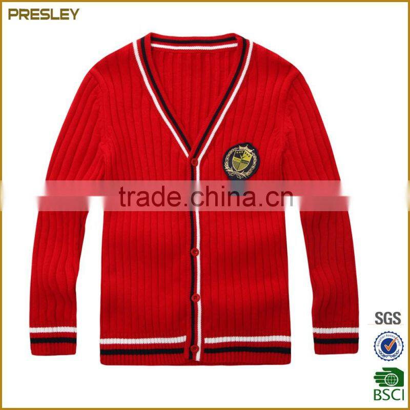 Presley oem high quality sweater cardigan children plain knited sweater school cardigan