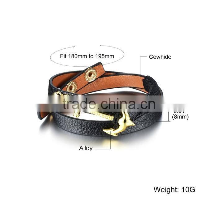 wholesale latest style leather bow and arrow bracelet