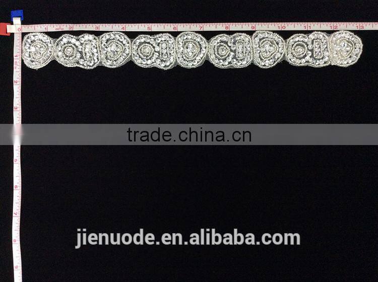 New Style Custom Design Wedding Dress Eco-Friendly Beads Handmade Collar Bead Trim