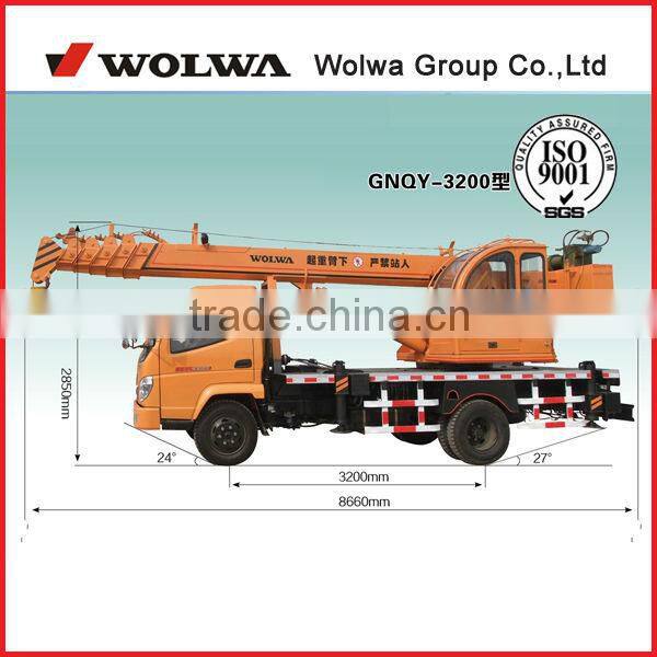 8 ton truck crane with cable winch for export GNQY-C8