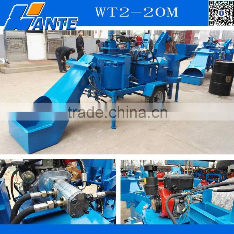 WT2-20M Diesel engine soil interlocking pressing bricks machine