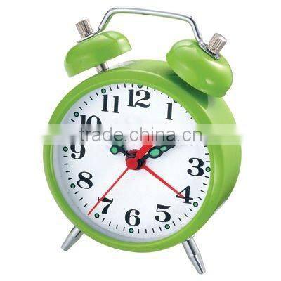 Metal case mechanical alarm clock, 2.5 inch size